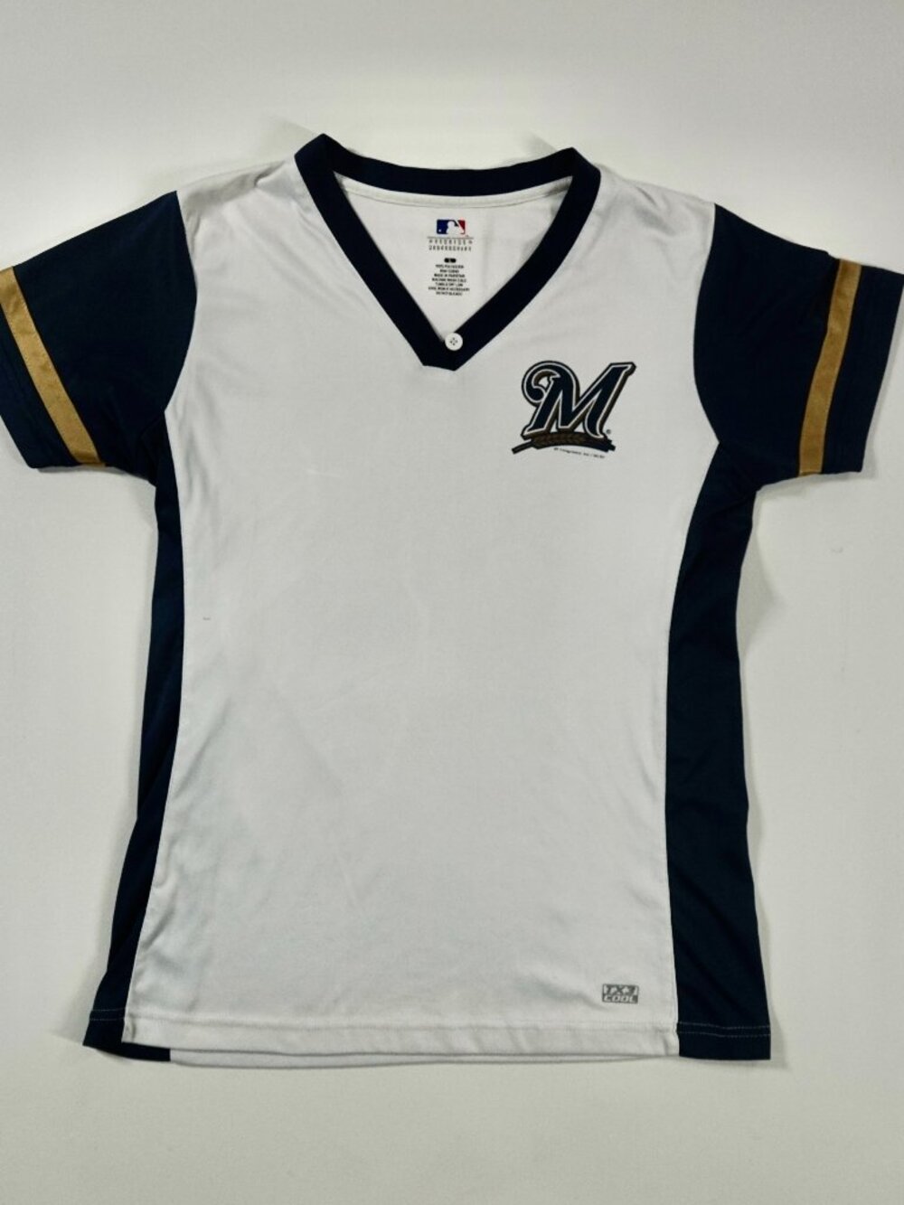 Milwaukee Brewers Logo TX3 Performance Cool Shirt Sz Womens Large